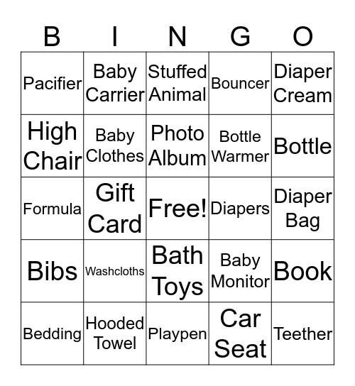 Watch as gifts are opened and any time you see an item found on your board mark it off. First to yell “BINGO” wins. Bingo Card