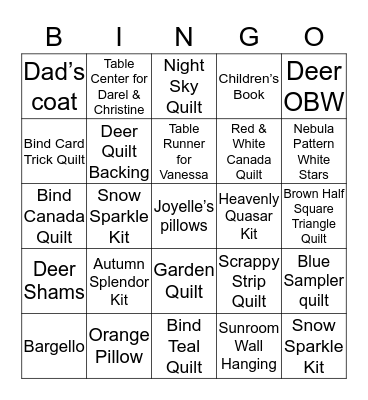 Wanda’s Bingo Card