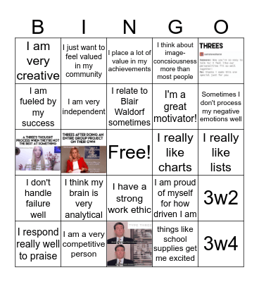 TYPE 3 BINGO Card