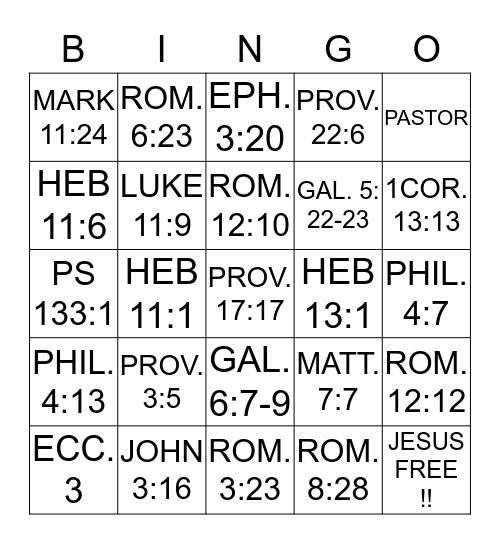 NEW HOPE BINGO !! Bingo Card