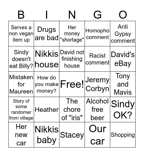 Karen Fox Bingo Card