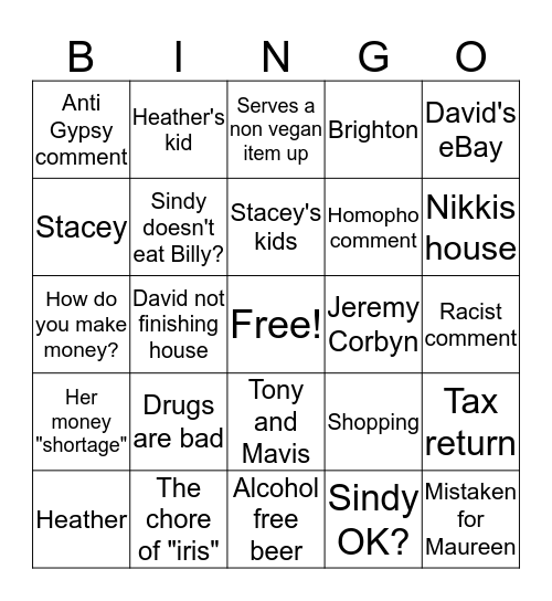 Karen Fox Bingo Card