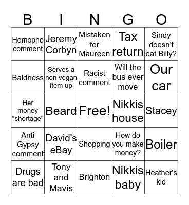 Karen Fox Bingo Card