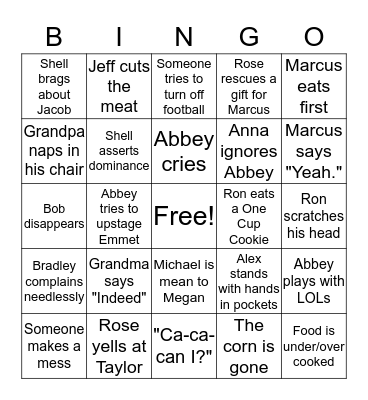 Book Family Bingo! Bingo Card