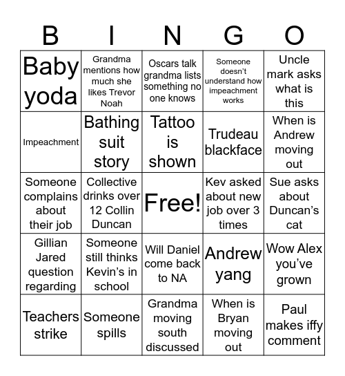 Melchior Bingo Card