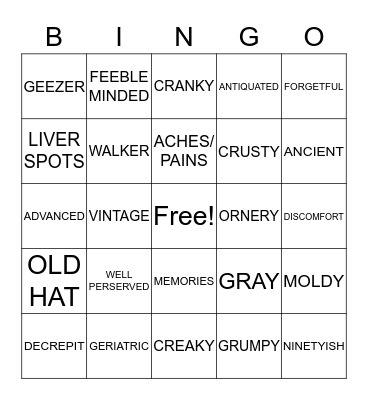 93rd Birthday Bingo Card