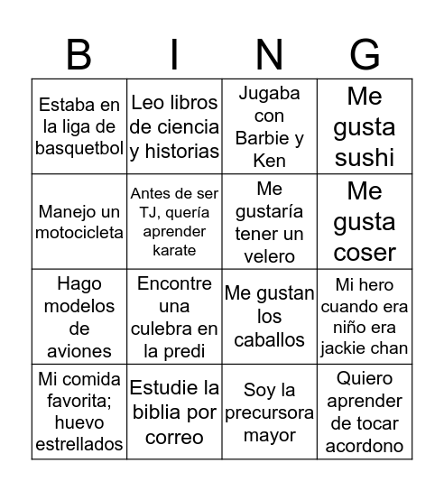 Hermanos de N.Brentwood Bingo Card