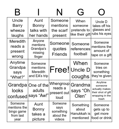 Fruit Tea Bingo Card