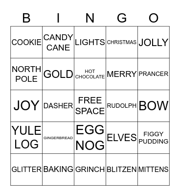 Christmas Bingo Card