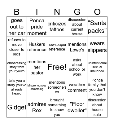 GMA BINGO Card