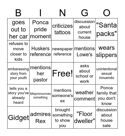 GMA BINGO Card