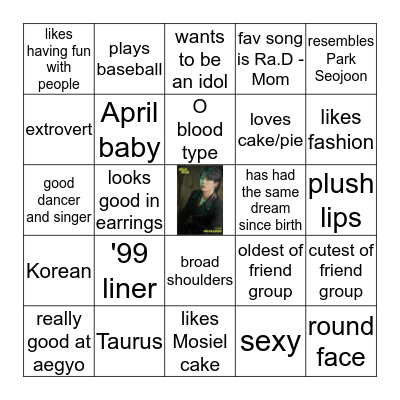 Taewoo Bingo Card