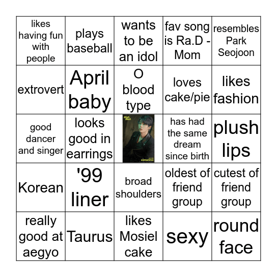 Taewoo Bingo Card
