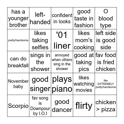 Junseo Bingo Card