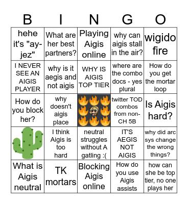 aigis emoji art by @chromuchromu Bingo Card