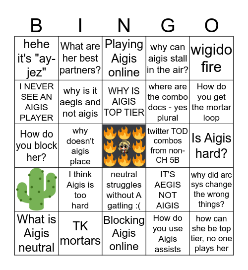 aigis emoji art by @chromuchromu Bingo Card