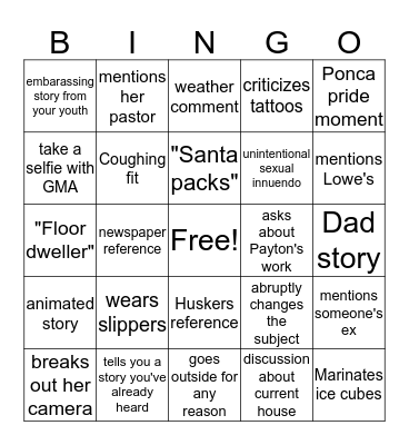 GMA BINGO Card