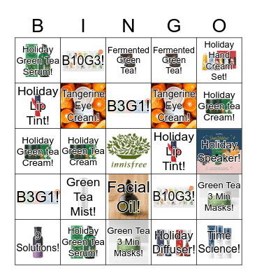 STC INNISFREE BINGO!!! Bingo Card