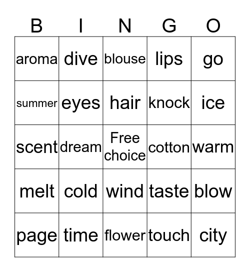 Fic Bingo Card