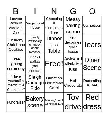 Christmas Movies Bingo Card