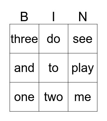 Sight Words: Decodable Reader Bingo Card