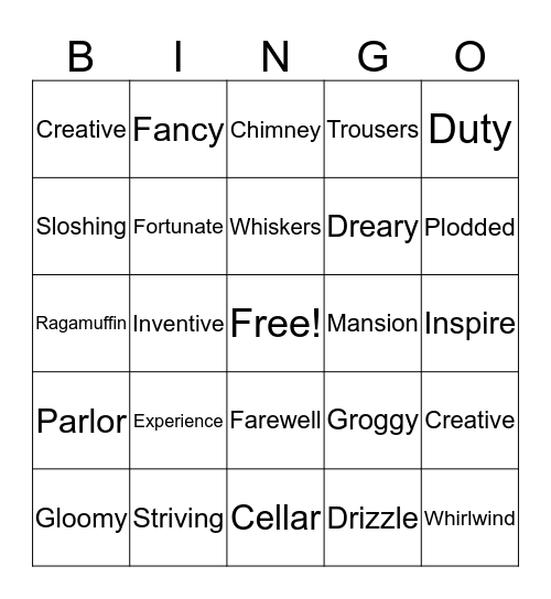 Magic Tree House Bingo  Bingo Card