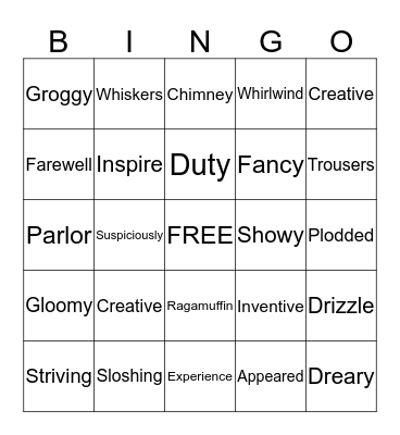 Magic Tree House Bingo  Bingo Card