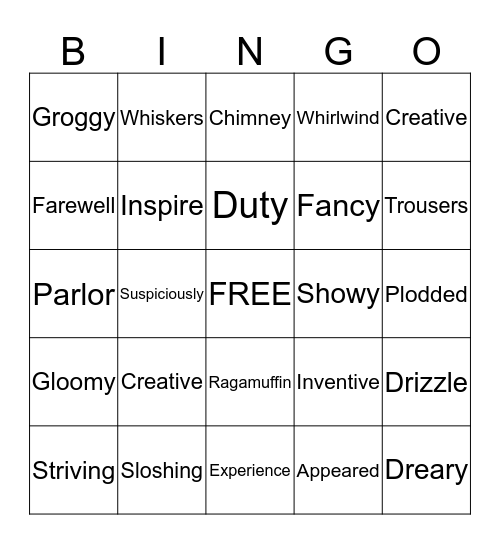 Magic Tree House Bingo  Bingo Card