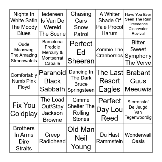 Oudjaar 2019 Bingo Card