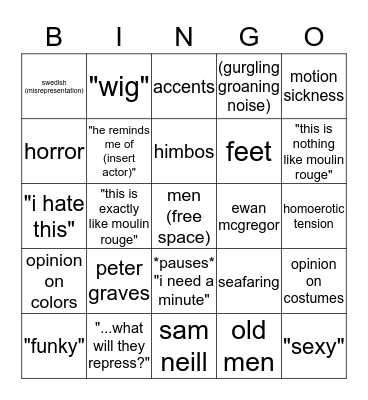 FREDRIK MOVIE WATCHING BINGO Card