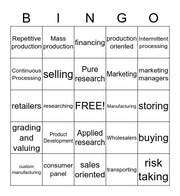Board #1 Bingo Card