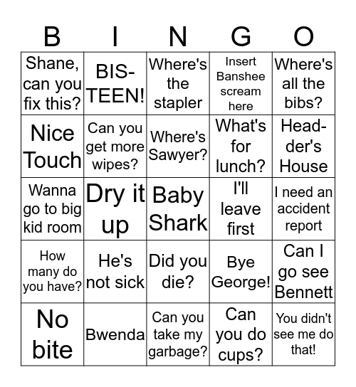 Macomb Learning Center Bingo Card
