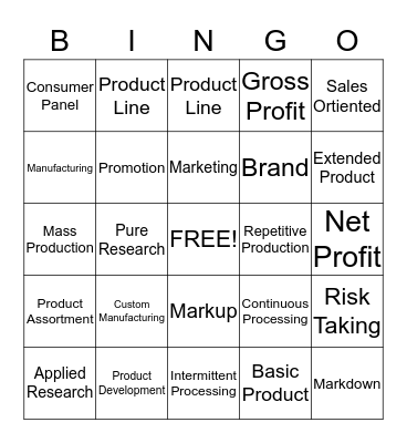 Business Management BINGO Card
