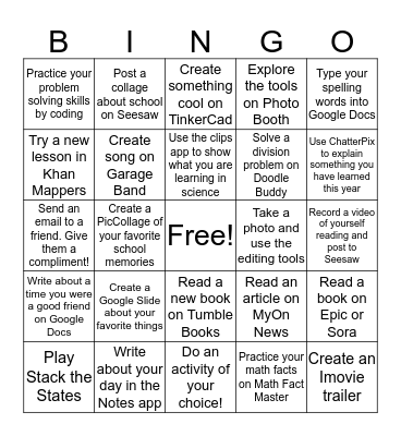 IPad Bingo! Bingo Card