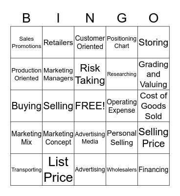 Business Management BINGO Card