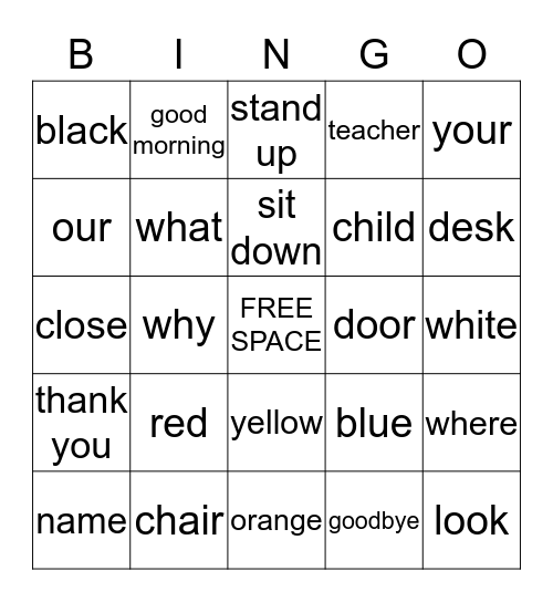 G1 Sem 1 (Modules 1-5) Bingo Card