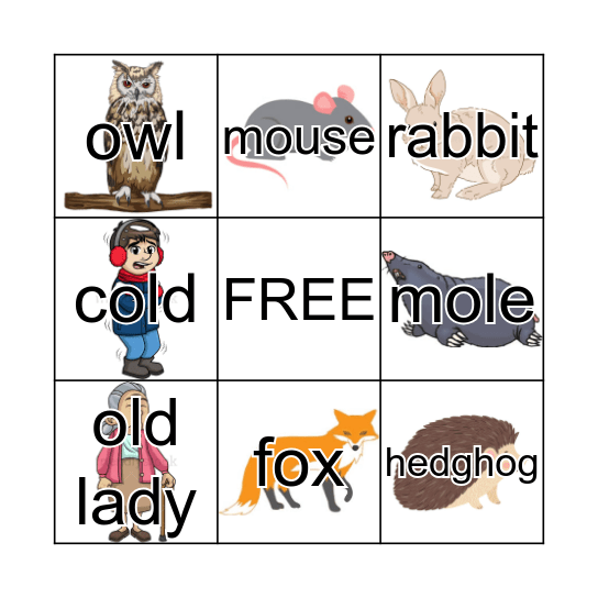 The Mitten Bingo Card
