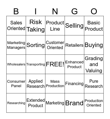 Unit 5 Bingo Card