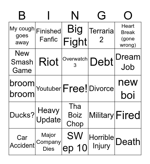 Decade Bingo Card