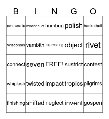 Post Test Step 3 Bingo Card