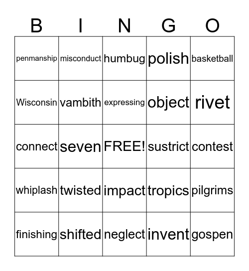 Post Test Step 3 Bingo Card