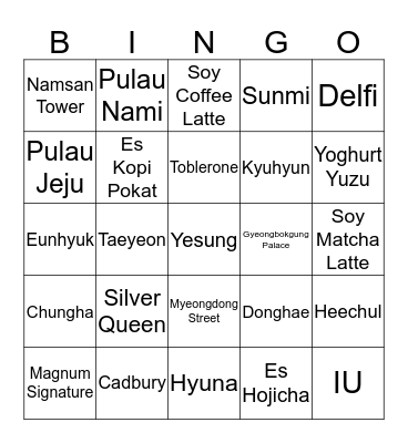 Bingo With Gyul Bingo Card