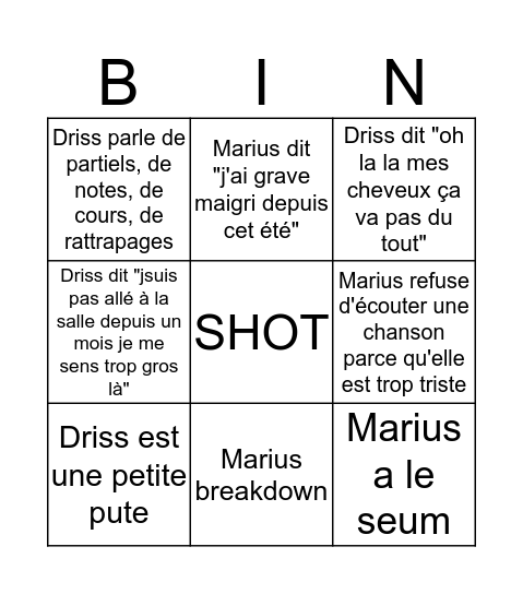 BINGO BONUS Bingo Card