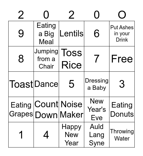 HAPPY NEW YEAR Bingo Card