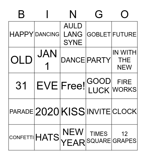 WELCOME 2020! Bingo Card
