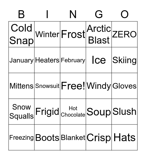 WINTER BINGO Card