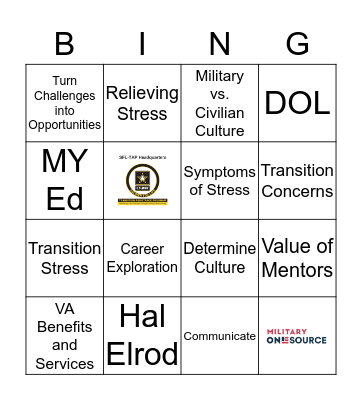 ARMY DAY Bingo Card