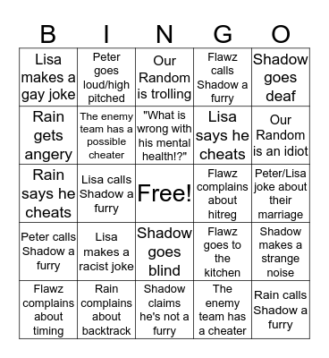The Hööt Gang Bingo Card