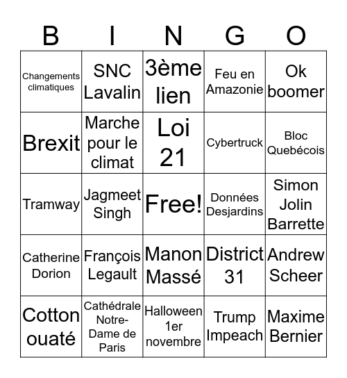 Bye Bye 2020  Bingo Card