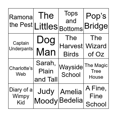 Book Bingo Card